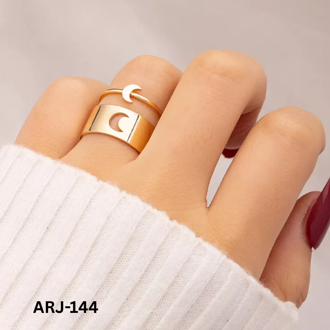 Star Couple Rings Adjustable Matching Rings With Elegant Star Design For Couples