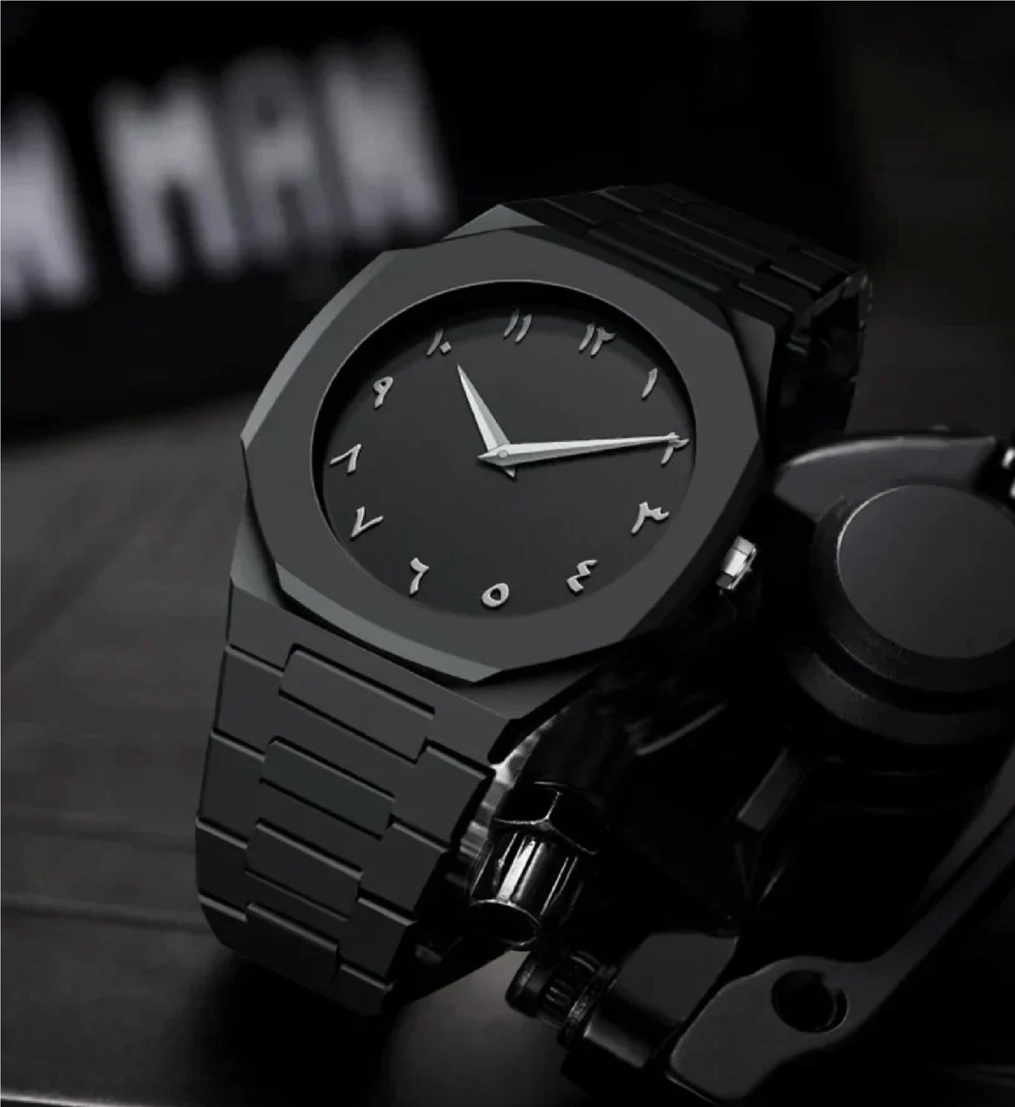 Arabic Aura Latest 2025 Watch for Men Boys| Matt Black Arabic Aura Watch for Men Women| Butterfly Clasp High Quality Watch