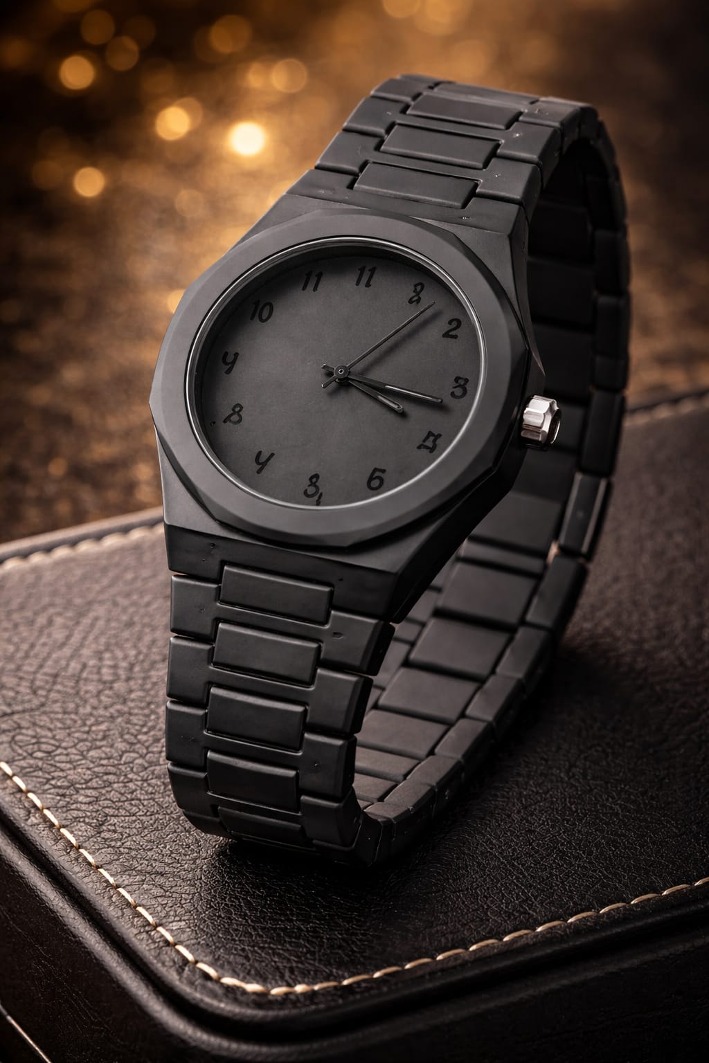 Arabic Aura Latest 2025 Watch for Men Boys| Matt Black Arabic Aura Watch for Men Women| Butterfly Clasp High Quality Watch